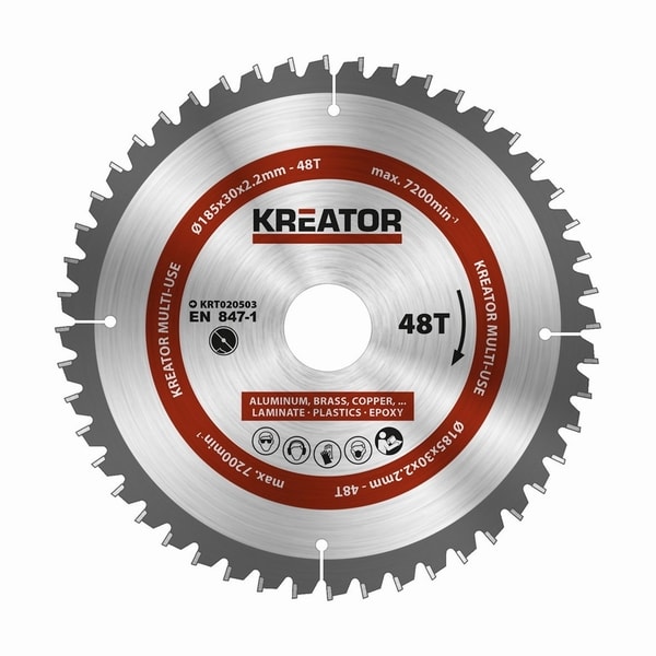 KREATOR KRT020503 PILOVÝ KOTOUČ UNIVERZÁLNÍ 185MM, 48T - PRŮMĚR 190, 200, 210 A 216{% if zbozi.kategorie.adresa_nazvy[0] != zbozi.kategorie.nazev %} - PŘÍSLUŠENSTVÍ{% endif %}