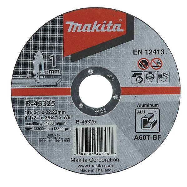 MAKITA B-45325 - KOTOUČ ŘEZNÝ HLINÍK 115X1X22MM - ŘEZNÉ KOTOUČE NA HLINÍK{% if zbozi.kategorie.adresa_nazvy[0] != zbozi.kategorie.nazev %} - PŘÍSLUŠENSTVÍ{% endif %}