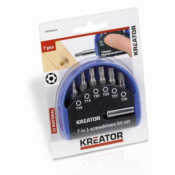 KREATOR KRT064250 SADA BITŮ 7 KS TORX - SADY BITŮ{% if zbozi.kategorie.adresa_nazvy[0] != zbozi.kategorie.nazev %} - PŘÍSLUŠENSTVÍ{% endif %}