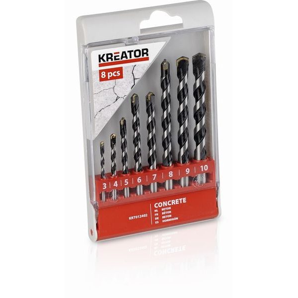 KREATOR KRT012402 8 KS VRTÁKŮ DO BETONU SET 3-10 MM - SADY VRTÁKŮ{% if zbozi.kategorie.adresa_nazvy[0] != zbozi.kategorie.nazev %} - PŘÍSLUŠENSTVÍ{% endif %}