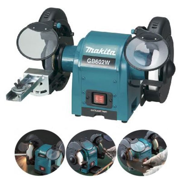 MAKITA GB602W - DVOUKOTOUČOVÁ BRUSKA S DRŽÁKEM,150MM,250W - DVOUKOTOUČOVÉ BRUSKY{% if zbozi.kategorie.adresa_nazvy[0] != zbozi.kategorie.nazev %} - ELEKTRICKÉ NÁŘADÍ{% endif %}