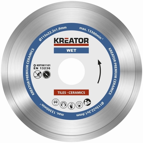 KREATOR KRT081101 DIAMANTOVÝ KOTOUČ CELOOBVODOVÝ 115MM PREMIUM - DIAMATOVÉ KOTOUČE - ŘEZNÉ{% if zbozi.kategorie.adresa_nazvy[0] != zbozi.kategorie.nazev %} - PŘÍSLUŠENSTVÍ{% endif %}