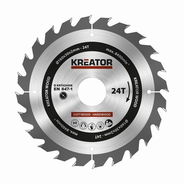 KREATOR KRT020408 PILOVÝ KOTOUČ NA DŘEVO 160MM, 24T - PRŮMĚR 150, 160 A 165{% if zbozi.kategorie.adresa_nazvy[0] != zbozi.kategorie.nazev %} - PŘÍSLUŠENSTVÍ{% endif %}