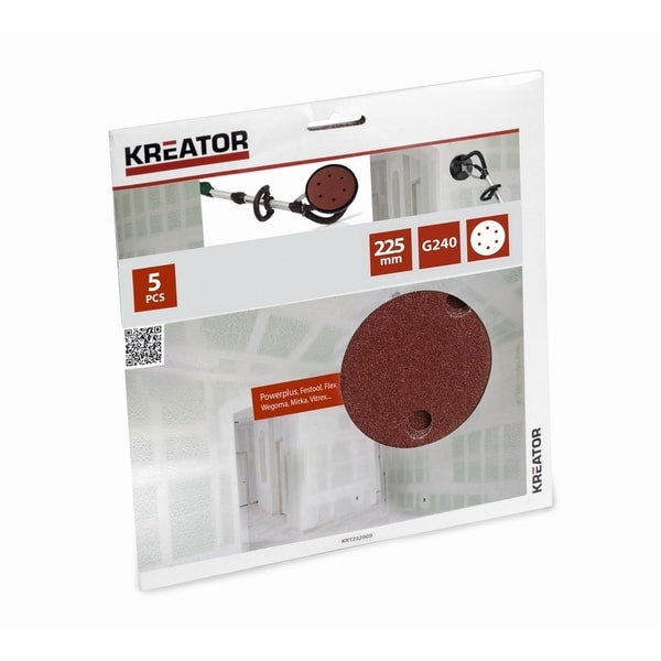 KREATOR KRT232009 5KS BRUSNÝ KOTOUČ 225 MM G240 - BRUSNÝ PAPÍR 225 MM{% if zbozi.kategorie.adresa_nazvy[0] != zbozi.kategorie.nazev %} - PŘÍSLUŠENSTVÍ{% endif %}