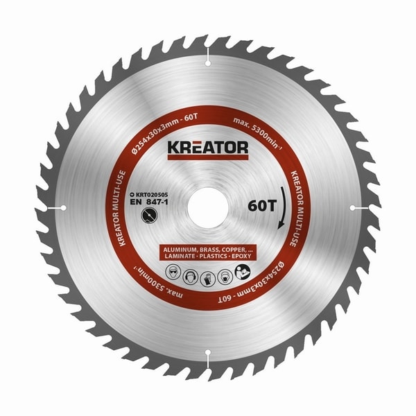 KREATOR KRT020505 PILOVÝ KOTOUČ UNIVERZÁLNÍ 254MM, 60T - PRŮMĚR 255 - 270, 300 - 355{% if zbozi.kategorie.adresa_nazvy[0] != zbozi.kategorie.nazev %} - PŘÍSLUŠENSTVÍ{% endif %}