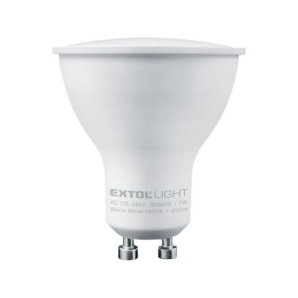 EXTOL LIGHT ŽÁROVKA LED REFLEKTOROVÁ, 510LM, 7W, GU10, TEPLÁ BÍLÁ, 43033 - NÁHRADNÍ ŽÁROVKY A ZÁŘIVKY{% if zbozi.kategorie.adresa_nazvy[0] != zbozi.kategorie.nazev %} - SVÍTIDLA{% endif %}