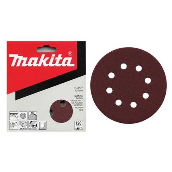 MAKITA P-43599 - PAPÍR BRUSNÝ SUCHÝ ZIP 125MM 8 DĚR K240, 10KS = OLD P-00533 - BRUSNÝ PAPÍR 125 MM{% if zbozi.kategorie.adresa_nazvy[0] != zbozi.kategorie.nazev %} - PŘÍSLUŠENSTVÍ{% endif %}