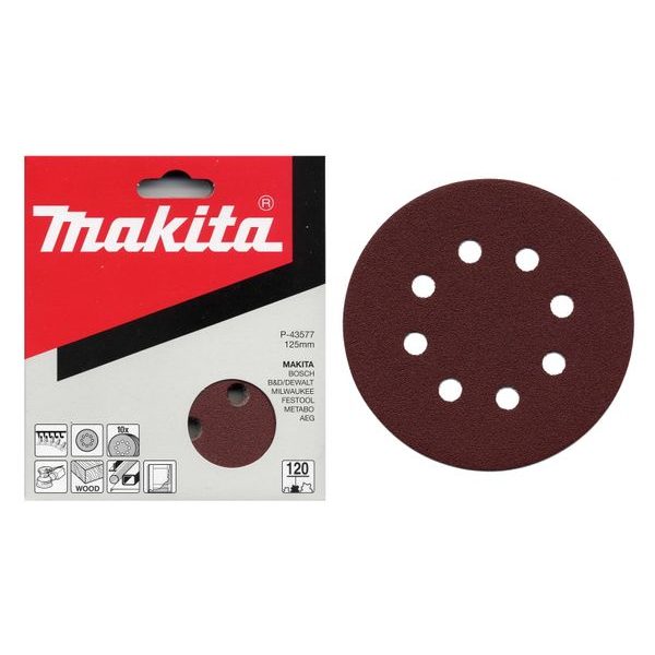 MAKITA P-43533 - PAPÍR BRUSNÝ SUCHÝ ZIP 125MM 8 DĚR K40, 10KS = OLD P-00474 - BRUSNÝ PAPÍR 125 MM{% if zbozi.kategorie.adresa_nazvy[0] != zbozi.kategorie.nazev %} - PŘÍSLUŠENSTVÍ{% endif %}