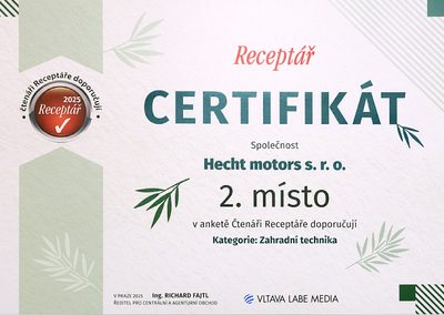 Děkujeme za vaši důvěru – Hecht se umístil na 2. místě v kategorii Zahradní technika