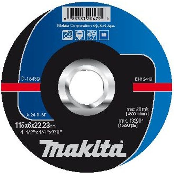 MAKITA D-18459 - KOTOUČ BRUSNÝ OCEL 115X6X22.23MM - BRUSNÉ KOTOUČE NA KOV{% if zbozi.kategorie.adresa_nazvy[0] != zbozi.kategorie.nazev %} - PŘÍSLUŠENSTVÍ MAKITA{% endif %}