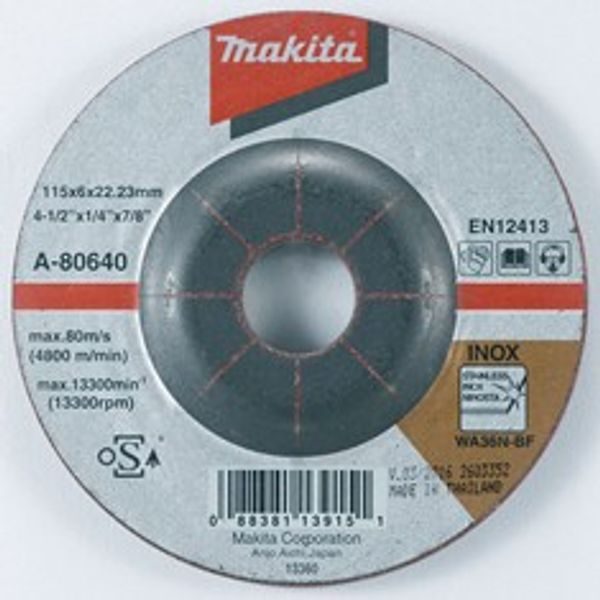 MAKITA A-80640 - KOTOUČ BRUSNÝ NEREZ 115X6X22.23MM - BRUSNÉ KOTOUČE NA NEREZ{% if zbozi.kategorie.adresa_nazvy[0] != zbozi.kategorie.nazev %} - PŘÍSLUŠENSTVÍ MAKITA{% endif %}