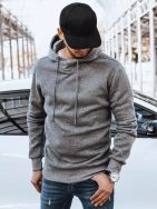 Temno siv pulover s kapuco v originalnem dizajnu