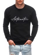Črn pulover z vzorcem in napisom B1669