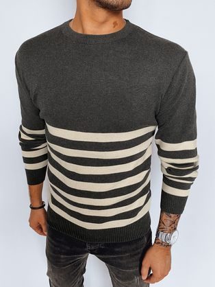 Trendovski grafit črtasti pulover