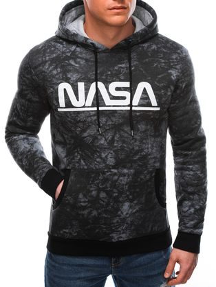 Originalen črn pulover s kapuco Nasa B1478