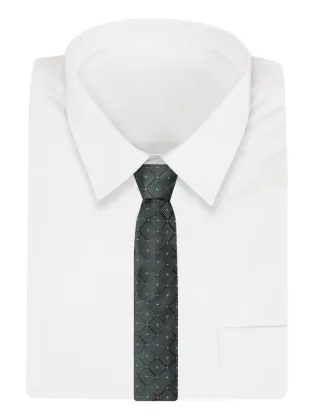 Grafit kravata z zelenim detajlom Alties