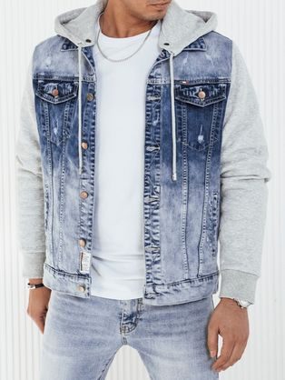 Originalna modra jeans jakna s kapuco