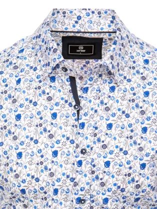 Atraktivna modra srajca z edinstvenim vzorcem