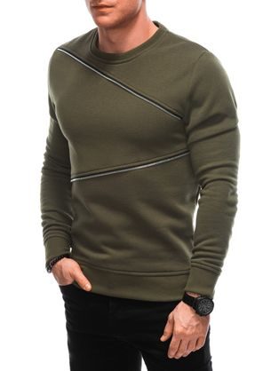 Brezčasni olivno zeleni trendovski pulover VV2 OM-SSNZ-005