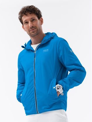 Edinstvena prehodna jakna s kapuco v modri barvi P0110-V2