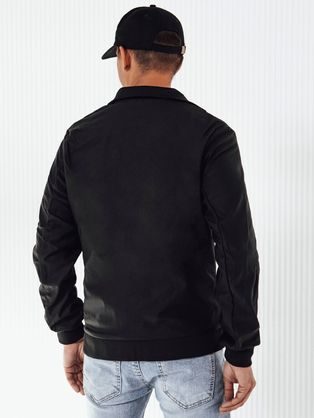 Prehodna prešita črna jakna s kapuco