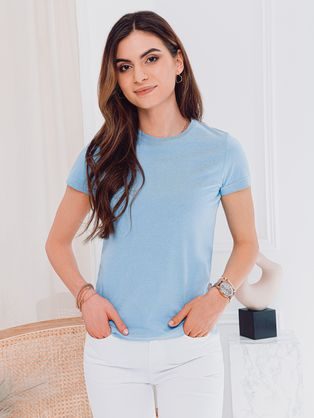 Ženska običajna svetlo modra majica SLR001