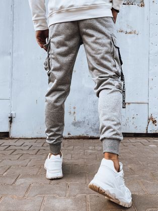 Edinstvene sive jogger hlače z dekorativnimi elementi