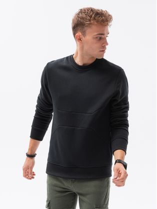 Črn pulover brez kapuce B1349