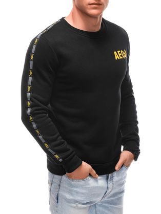 Trendovski črn pulover z rumenim napisom generation B1617