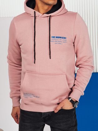 Atraktiven rožnati pulover z napisom