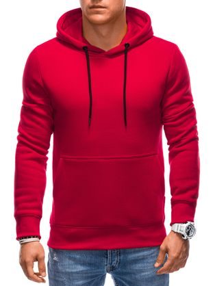 Modni rdeč pulover s kapuco 22FW-018-V4