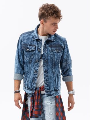 Granatna prehodna jeans jakna C524