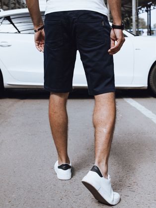 Športne črne moške kratke hlače z izrazito zadrgo