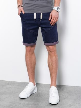 Stilske vijolične jeans kratke hlače W361