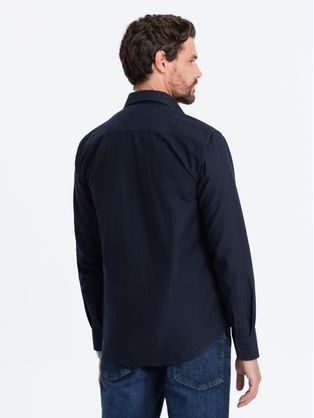 Elegantna črna srajca oxford V3 OM0114