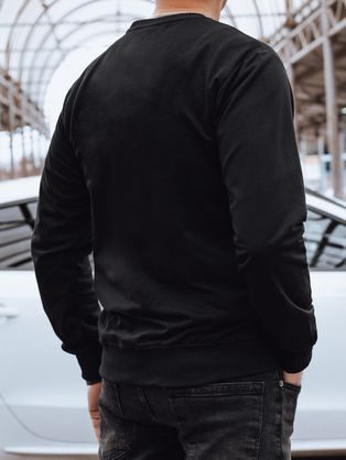 Modni črn pulover z zadrgo B1605