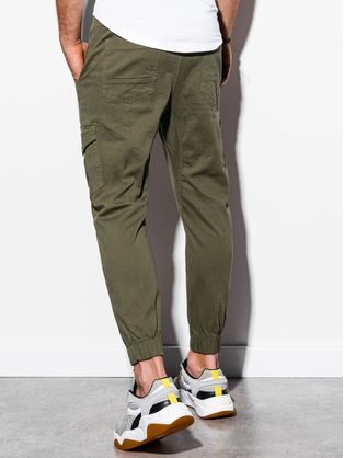 Trendovske jogger hlače v oljčni barvi P886