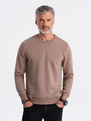 Osnovni rjav pulover brez kapuce SSBN-0119-V8