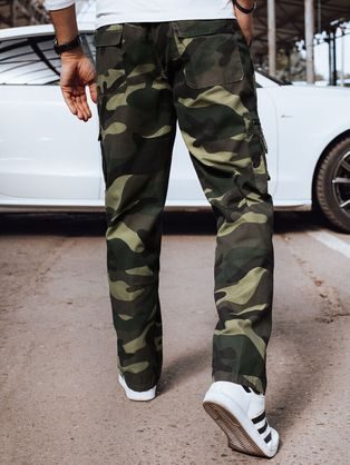Army zelene jogger hlače z okrasnimi elementi