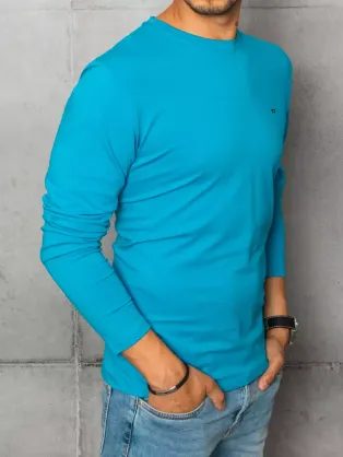 Svetlo-modra stilska majica z dolgimi rokavi L131