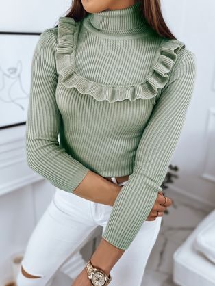 Ženski svetlo zelen pulover Noah neobičajnega izgleda