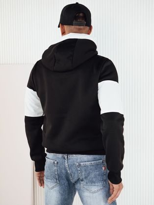 Edinstven dvobarvni pulover s kapuco grafit/siv B1612