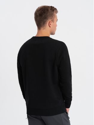 Črn moški pulover z izrazitim napisom V3 SSPS-0156
