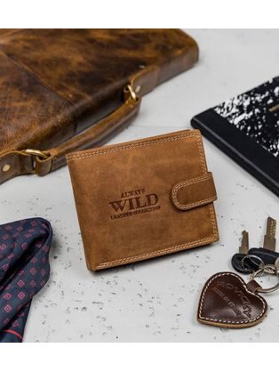 Elegantna rjava usnjena denarnica Wild
