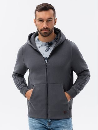 Temno siv pulover s kapuco V1 B1423
