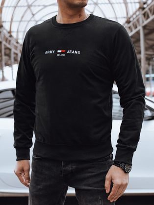 Atraktiven črn pulover z napisom