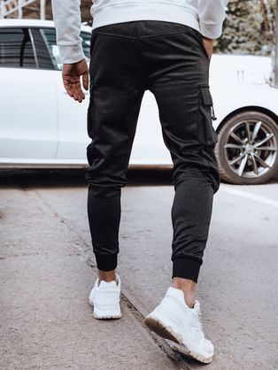 Modne črne jogger hlače z žepi