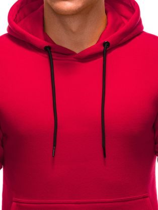 Modni rdeč pulover s kapuco 22FW-018-V4