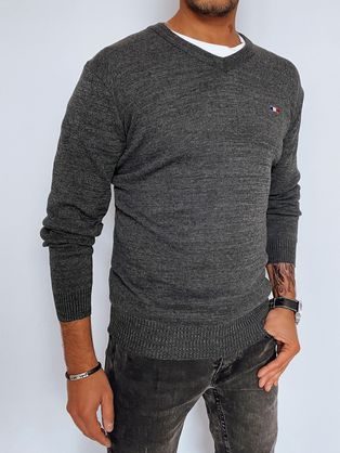 Črn pulover s trendovskim vzorcem