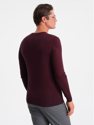 Klasičen rdeč pulover z okroglim izrezom V5 SWBS-0106